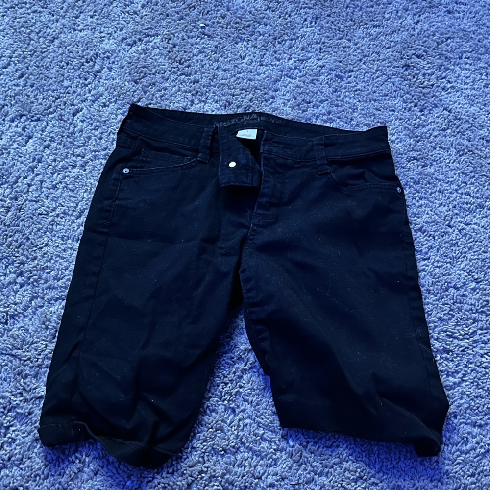 Black jean shorts